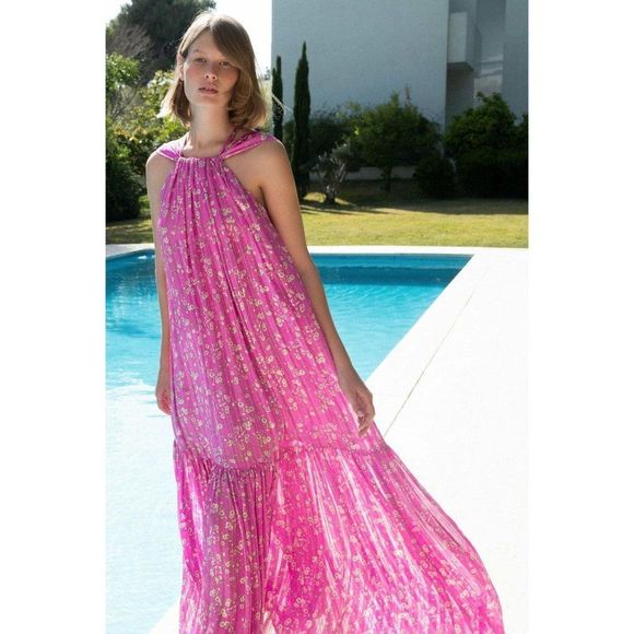 Sabina Musayev Dresses & Skirts - NWT Sabina Musayev Florian Floral Maxi Dress in Pink Chiffon